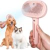 3-in-1 Steam Pet Brush for Cats Dogs, Steam Cat Brush for Shedding & Grooming Comb for Massage, Clean and Removing Loose Hair, Multifunctional Hair Removal Comb with Spray (1PC White, Soft comb)