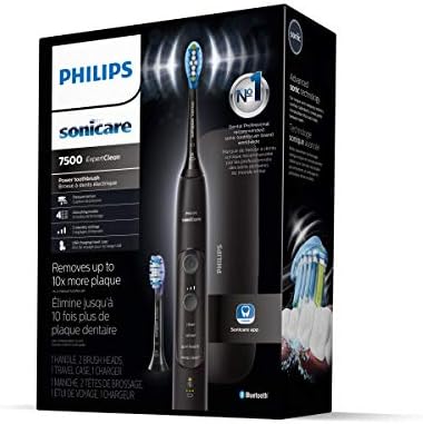 Philips Sonicare ExpertClean 7500 Black, Rechargeable Electric Power Toothbrush, HX9690/05